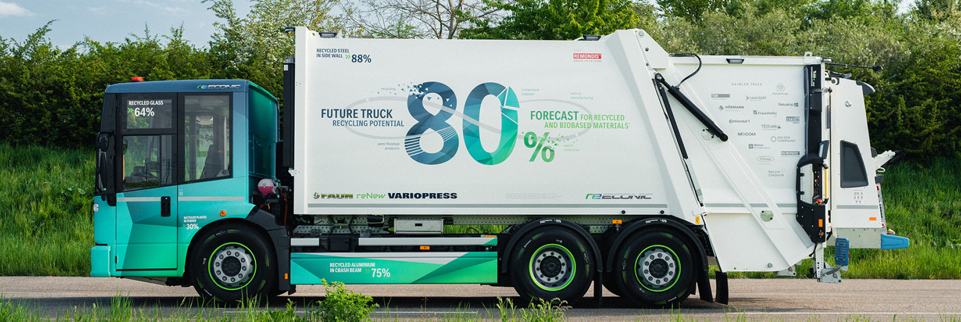 Daimler Truck & FAUN Konzeptfahrzeug reECONIC mit Cockpit-Elementen aus ARBOBLEND®